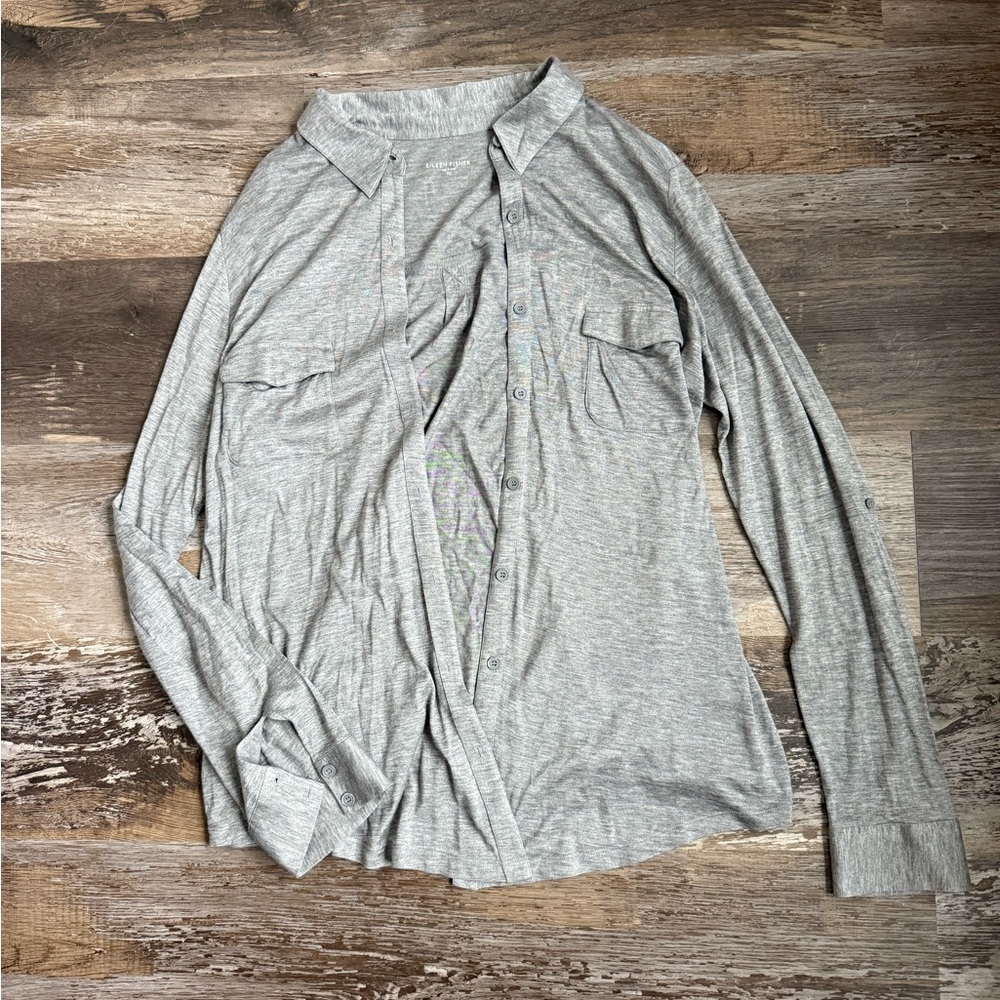 Eileen Fisher Gray Button-Up Shirt